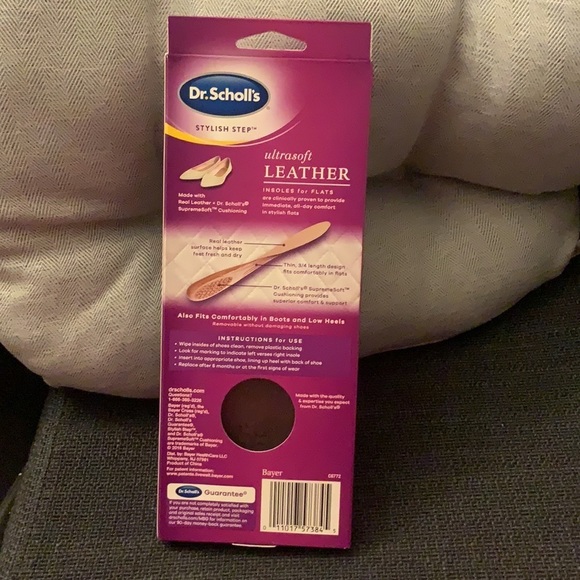 𝅺DR. Scholl’s Ultrasoft Real Leather Insoles for Flats Shoe Size 6-10 - Picture 2 of 2